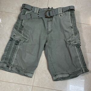 Jet Lag  Cargo Shorts Organic Cotton w Belt Green 36